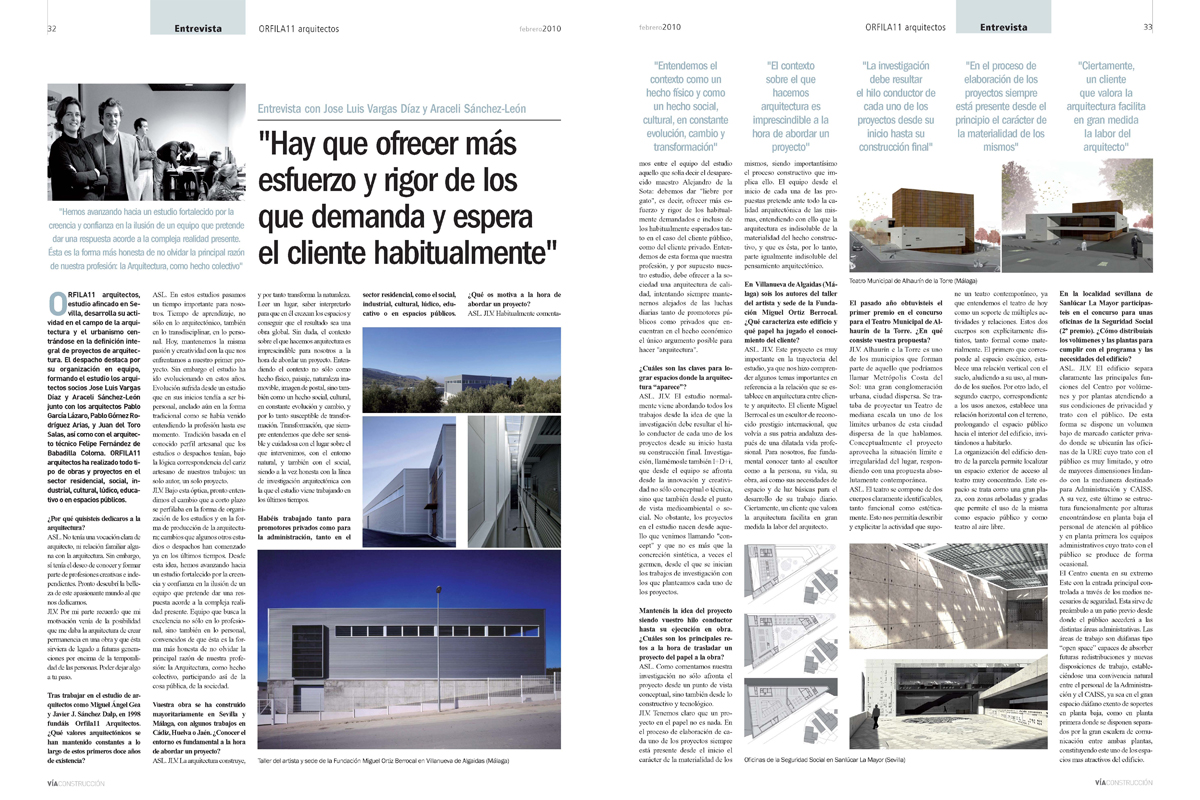 2010. Publicación en la revista Vía Construcción